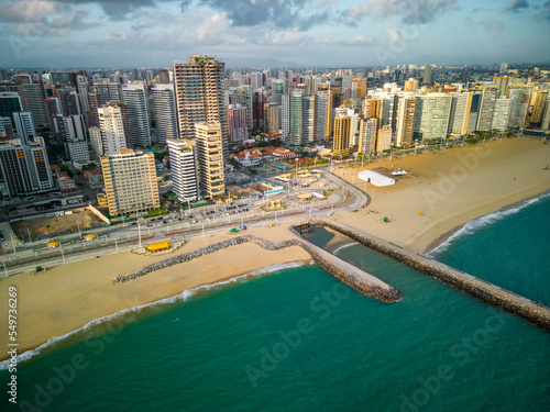 Aerial view of Fortaleza skyline along the shoreline, Ceara, Brazil. photo