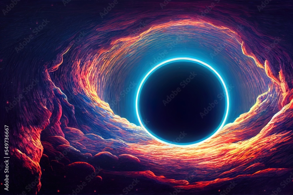 Black Hole - Space Portal to Another Dimension - Comic Landscape ...