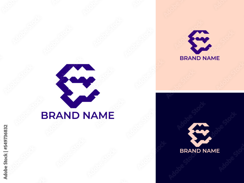 ILLUSTRATION LETTER E LOGO ICON TEMPLATE DESIGN SIMPLE VECTOR GOOD FOR APPS, BRAND 