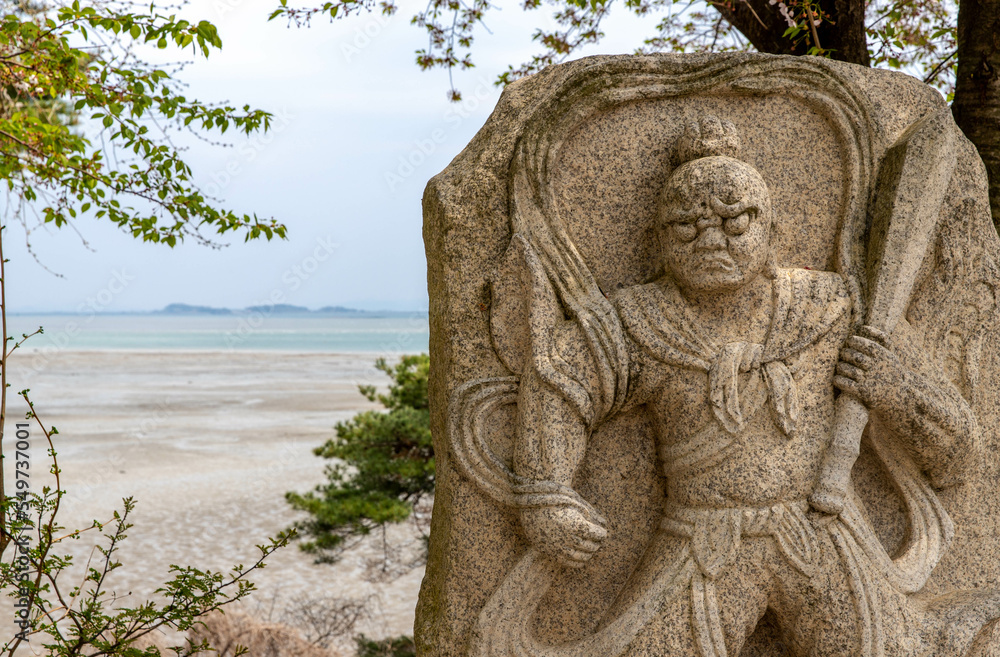 statue on the beach