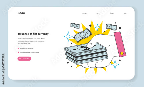 Issuance of fiat currency as a financial inflation cause web banner