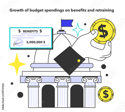 Growth of budget spendings on benefits and retraining as unemployment