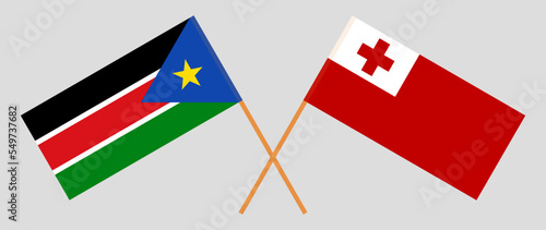 Crossed flags of South Sudan and Tonga. Official colors. Correct proportion Free Download Crossed flags of South Sudan and Tonga. Official colors. Correct proportion - GFXLoad