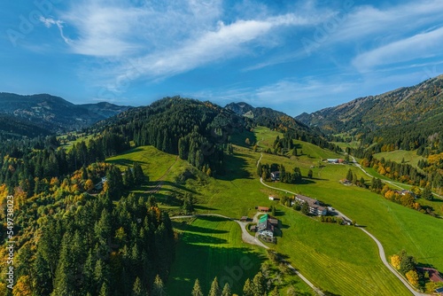 Ausblick auf Gunzesried-Säge in den Allgäuer Alpen