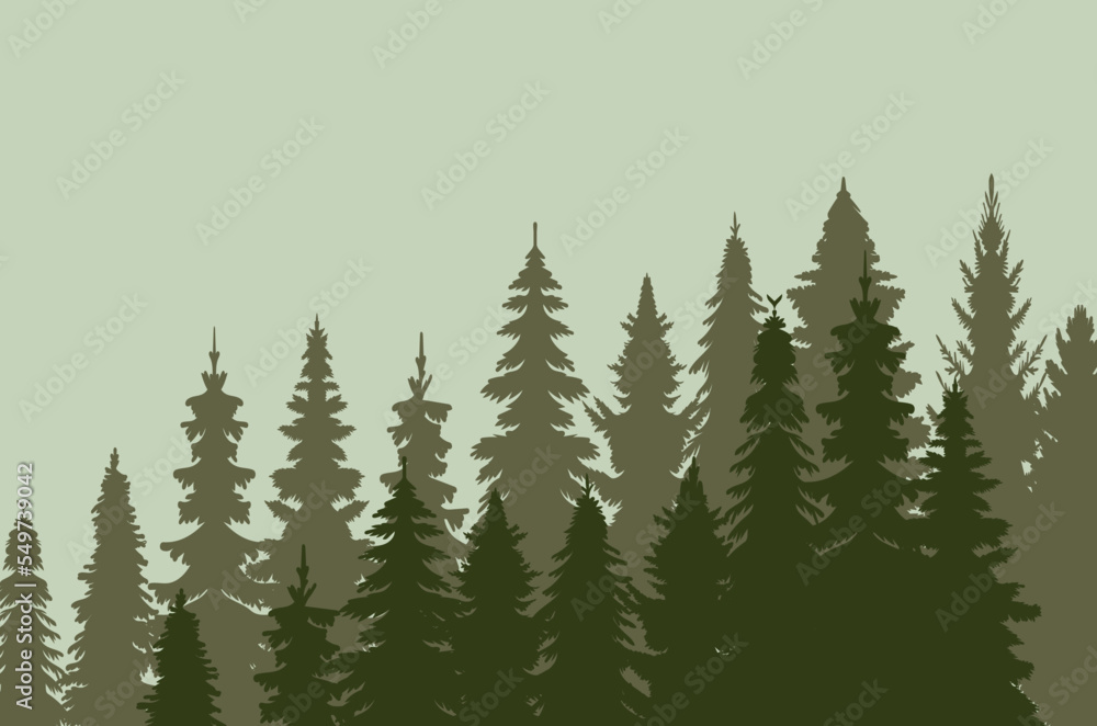 Fototapeta premium silhouette forest green design vector