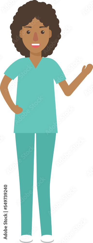 Obraz premium Black female nurse, woman medical staff.