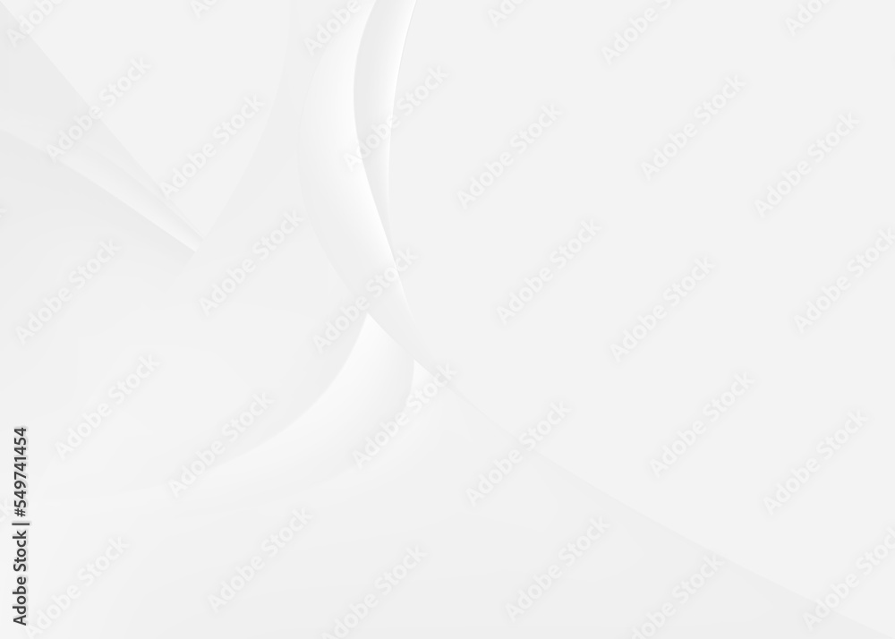 Obraz premium Soft and smoot minimal curvy lines background with white and grey color theme.