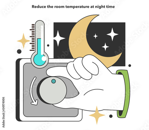 Reduce the room temperature at night time for energy efficiency