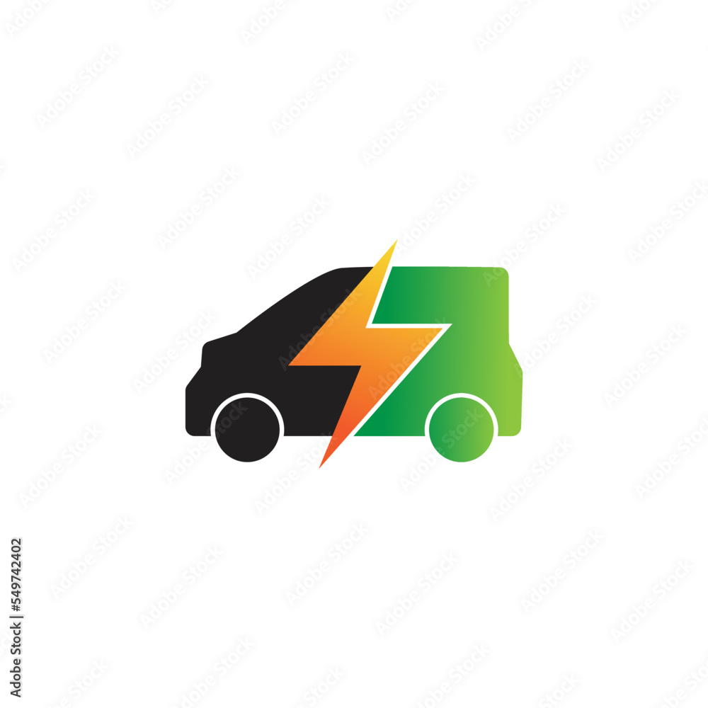 Electric car green icon symbol, EV car hybrid vehicles charging point logotype, Eco friendly vehicle concept, Vector illustration Electric car green icon symbol, EV car hybrid vehicles charging point logotype, Eco friendly vehicle concept, Vector illustration
