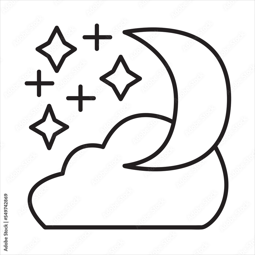 sky the moon cloud stars midnight vector icon design. sky the moon cloud stars midnight vector icon design.