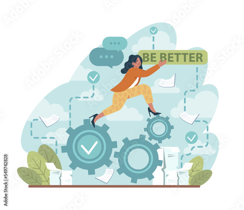 Be better concept. Idea of business or project success, personal