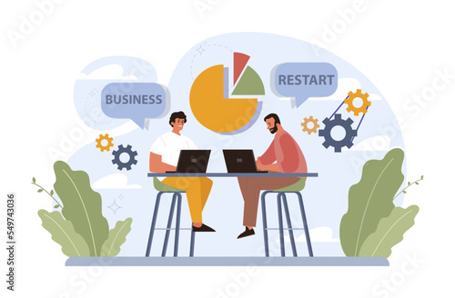Business restart. Economy recovery after crisis or restrictions.