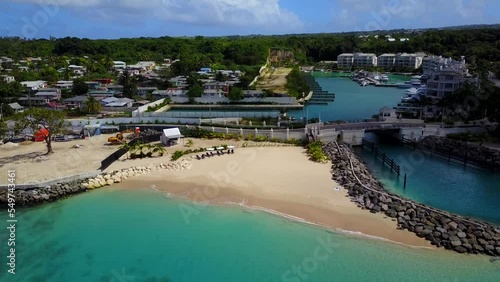 A hotel zone with beach on tropical island photo