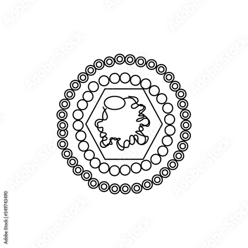 Structure of hepatitis B virus. Virus cells icons on white background.  photo