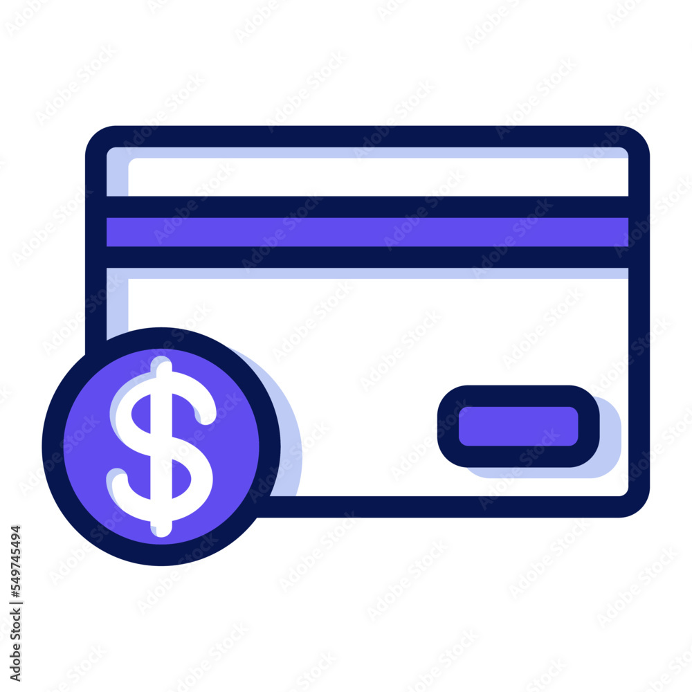 Icon object credit card Illustration for web, app Icon object credit card Illustration for web, app