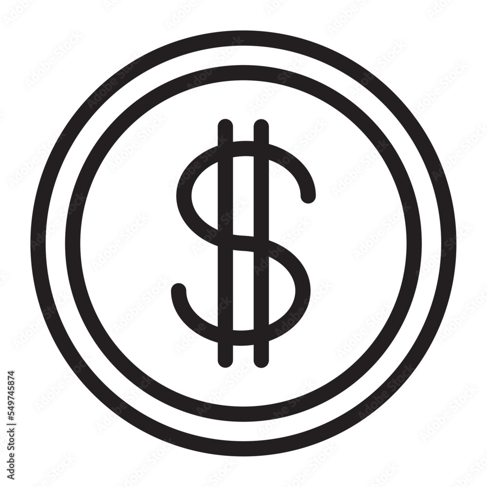 Icon object Dollar Illustration for web, app Icon object Dollar Illustration for web, app