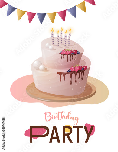 happy birthday celebration cake card