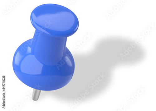 Quadro su tela Push pin. Drawing pin. 3D pin with shadow.