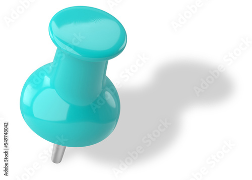 Push pin. Drawing pin. 3D pin with shadow.