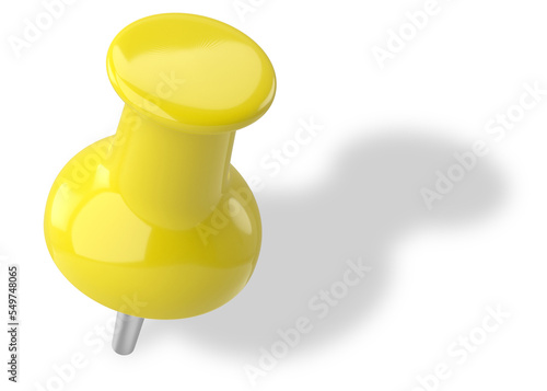 Push pin. Drawing pin. 3D pin with shadow. photo