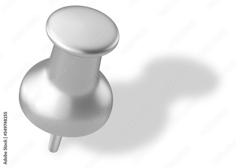 Push pin. Drawing pin. 3D pin with shadow. Push pin. Drawing pin. 3D pin with shadow.