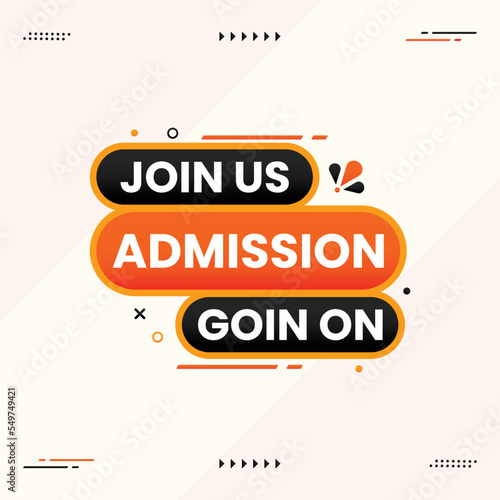 join us admission going on banner label clipart for social media post template