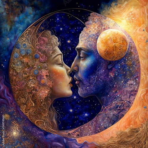 Cosmic Kissing Love Artwork | Created Using Midjourney  ai and Photoshop