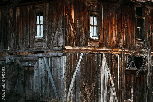 Old wooden house in village
