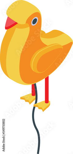 Duck balloon icon isometric vector. Toy animal. Helium magic