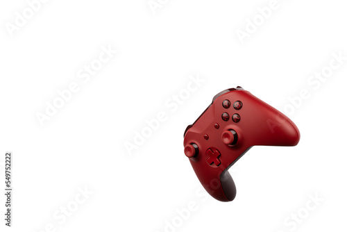 Red game controller on transparent background