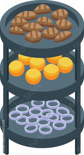 Desert food stand icon isometric vector. Bedouin tent. Arab walking