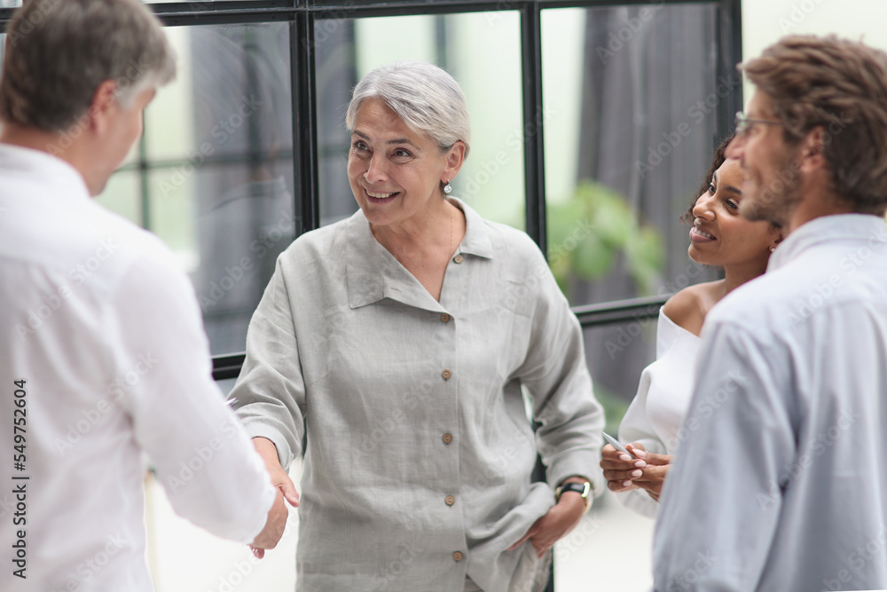 Fototapeta premium Conversation between managers and employees in the office