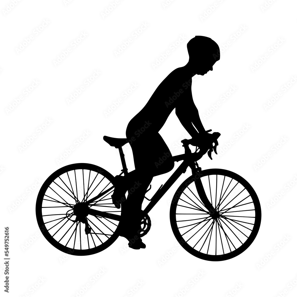 Vector simple silhouette shadow shape, riding sport bicycle flat black emblem isolated on white backround. Logo design element. Sportive man person. Vector simple silhouette shadow shape, riding sport bicycle flat black emblem isolated on white backround. Logo design element. Sportive man person.