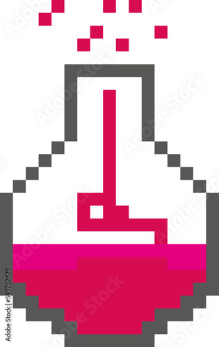 butelka różowy eliksir kocham miłość syrop słodki pixel grafika 8b gra minecraft symbol element 