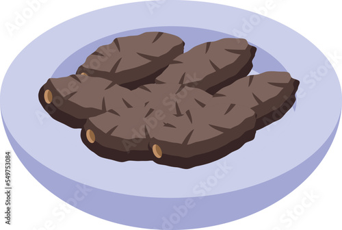 Bedouin food icon isometric vector. Arabian camel. Walking sand