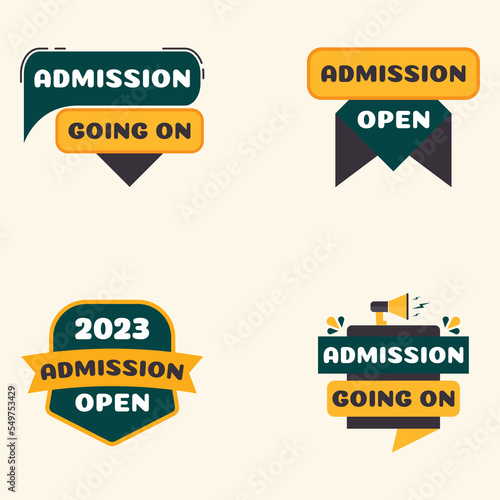 2023 admission open and admission going on banner set for social media post and banner with Loudspeaker or megaphone