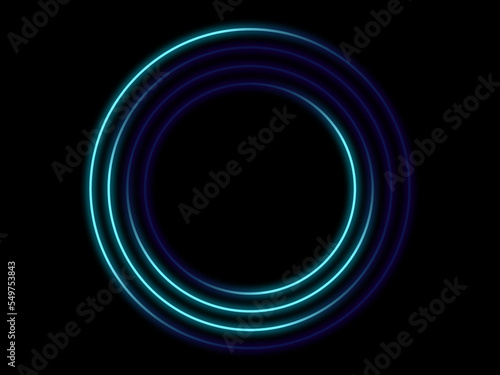 Geometric circle shape neon frames luxury line vector illustration