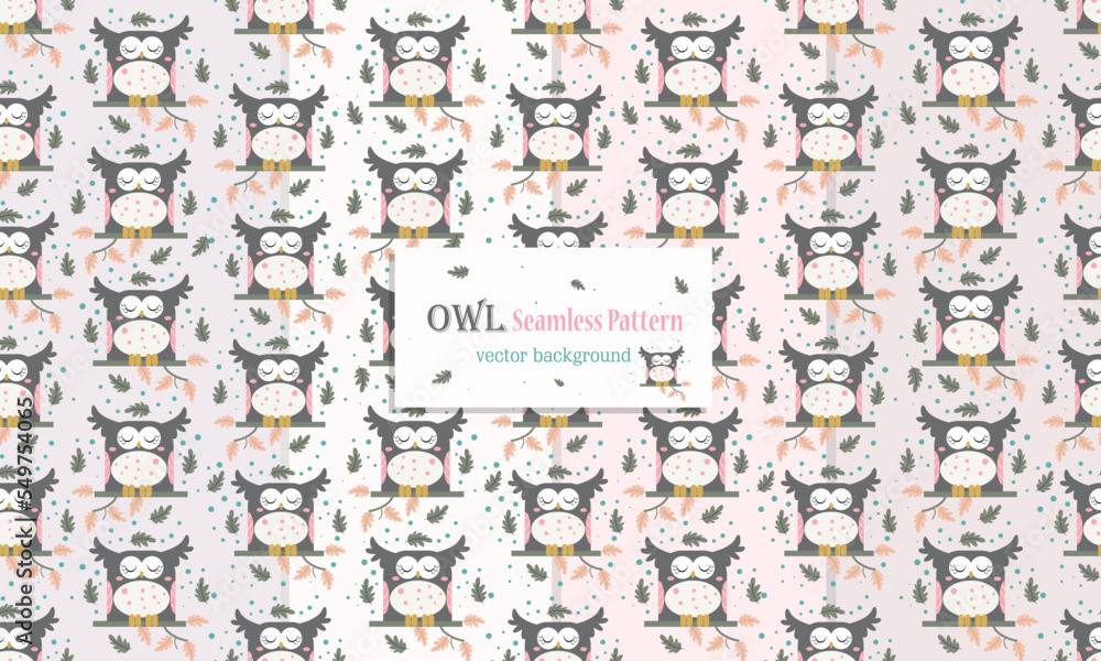Obraz premium Animal seamless pattern with cute owl design