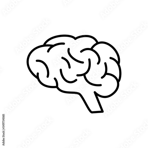 human brain icon design. outline intelligence sign and symbol. mind concept vector illustration.
