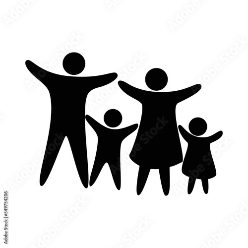 family icon design. father mother son and daughter sign and symbol.