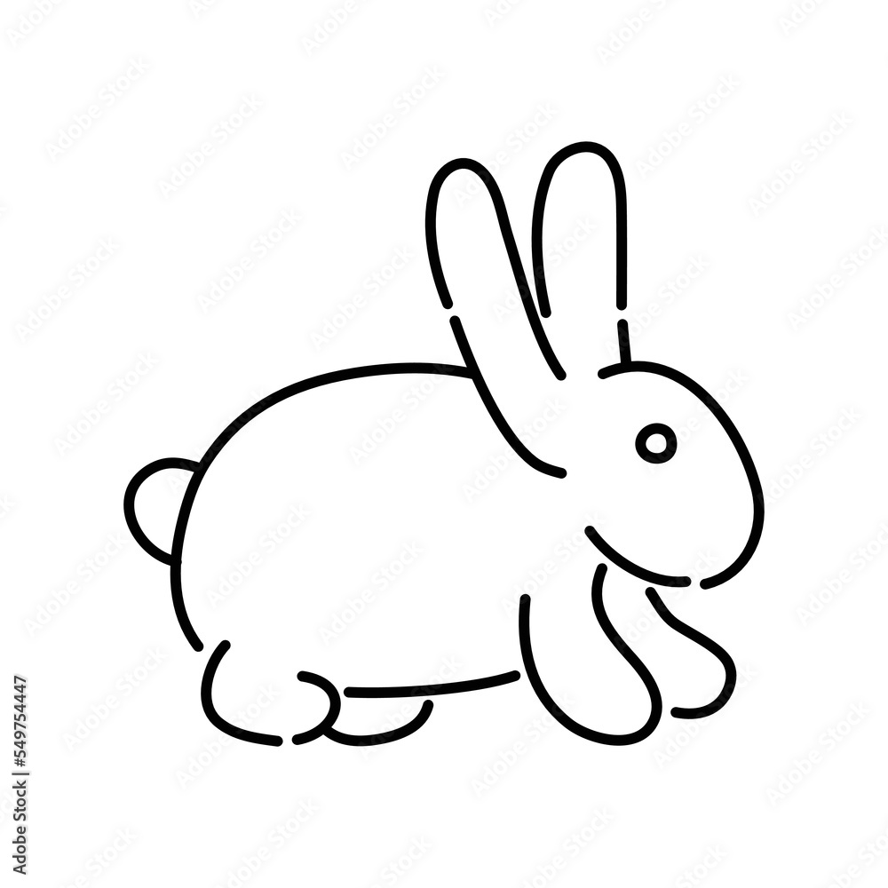 Naklejka premium Rabbit doodle icon. Hand drawn black sketch. Vector Illustration.