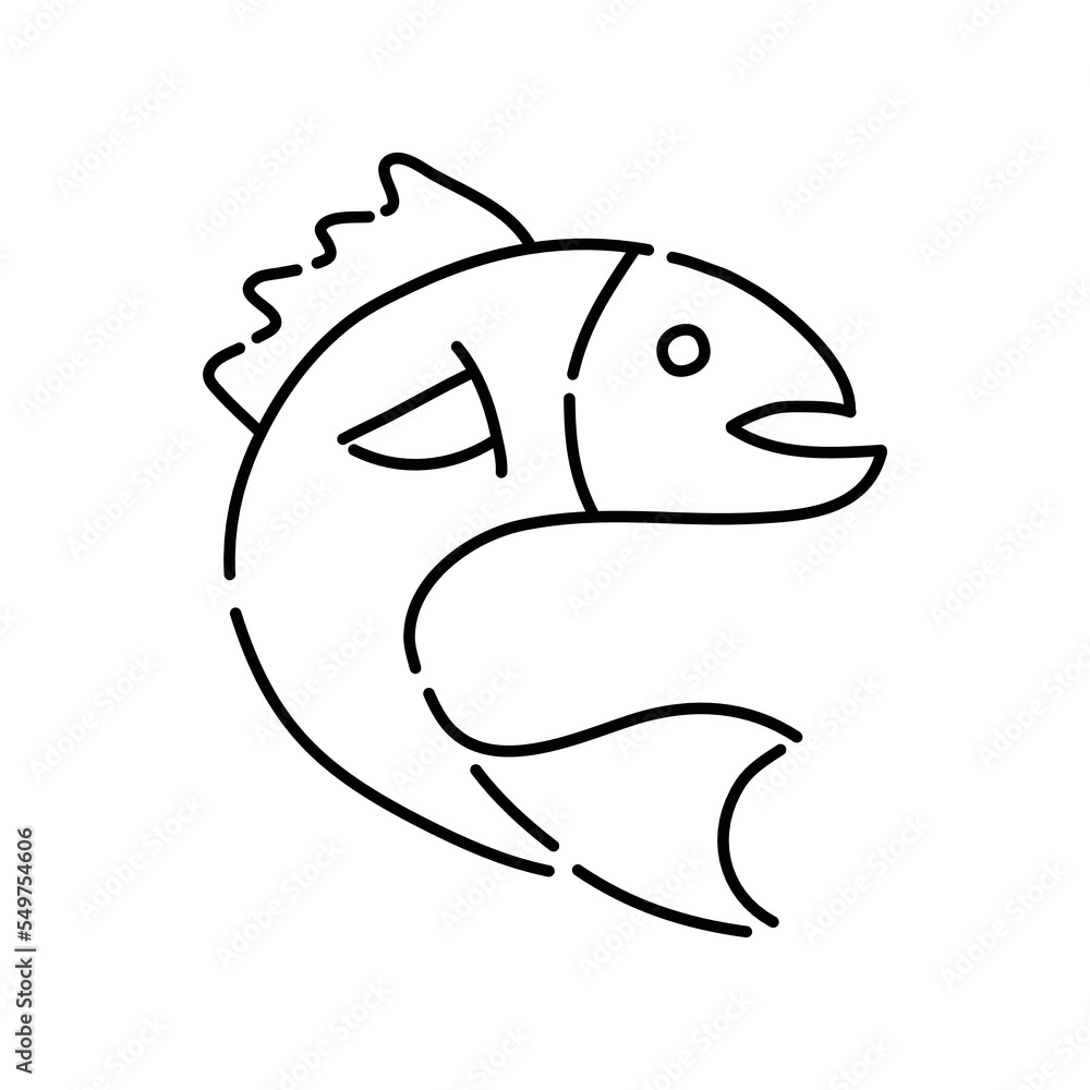Trout doodle icon. Hand drawn black sketch. Vector Illustration. Trout doodle icon. Hand drawn black sketch. Vector Illustration.