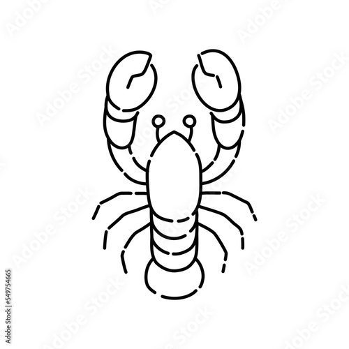 Lobster doodle icon. Hand drawn black sketch. Vector Illustration. © New Vectors