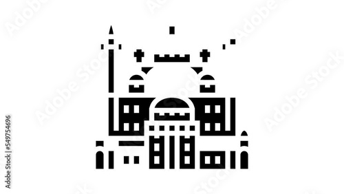 suleiman pasha mosque glyph icon animation photo