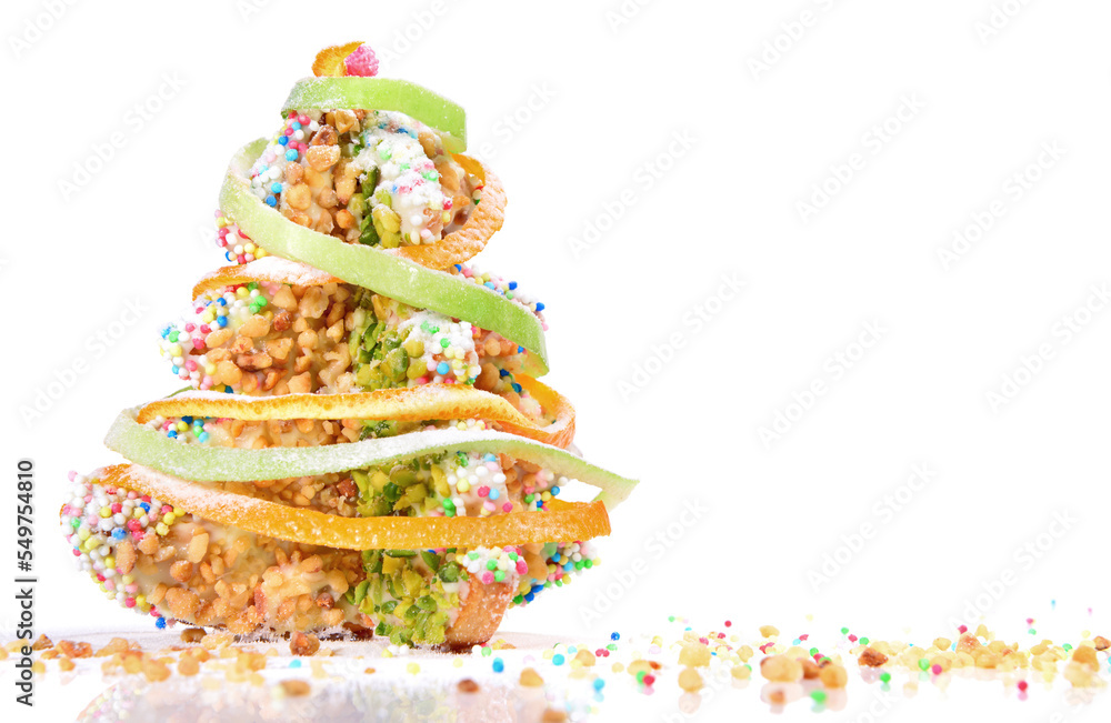 Weihnachtsgebäck Keks. Weihnachtsbaum für Weihnachten und Advent