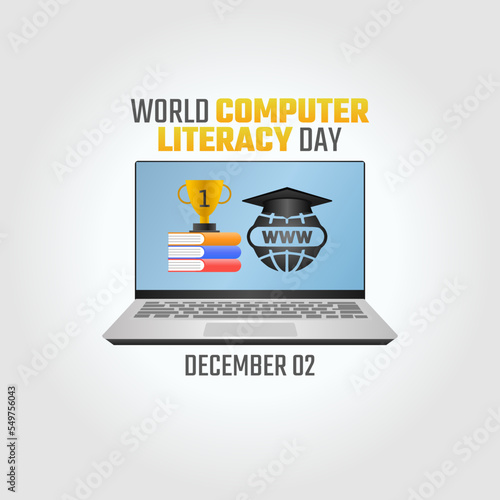 vector graphic of world computer literacy day good for world computer literacy day celebration. flat design. flyer design.flat illustration.