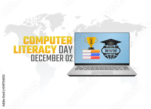 vector graphic of world computer literacy day good for world computer literacy day celebration. flat design. flyer design.flat illustration.