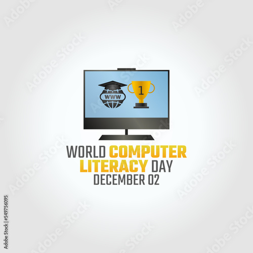 vector graphic of world computer literacy day good for world computer literacy day celebration. flat design. flyer design.flat illustration.