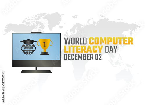 vector graphic of world computer literacy day good for world computer literacy day celebration. flat design. flyer design.flat illustration.