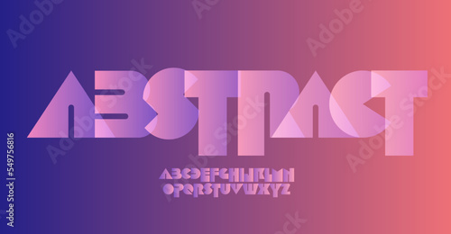 Abstract font alphabet letters. Modern logo typography. Minimal geometrical typographic design. Primitives geometric shapes letter set for logo, headline, title, monogram. Isolated vector typeset.